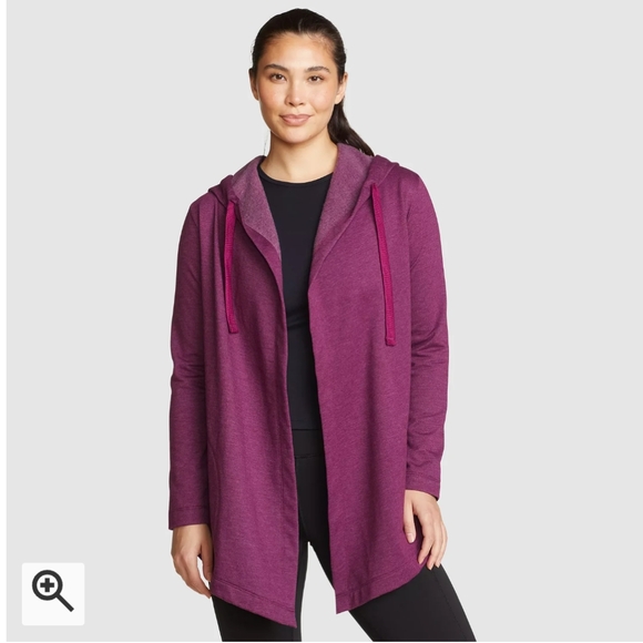 NWT Eddie Bauer Size Large WR Camp Fleece Hoodie Wrap Magenta - Picture 3 of 16
